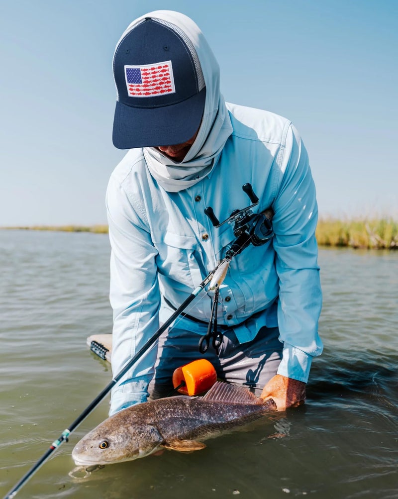 Naicissism American Fish Flag Trucker Hat, Fishing Gifts for Men, Outdoor Snapback Fishing Hat Perfect for Fishing and Daily Use - Image 4